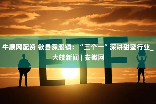 牛顺网配资 歙县深渡镇：“三个一”深耕甜蜜行业_大皖新闻 | 安徽网